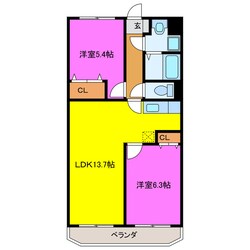 パストラルパレス豊岡の物件間取画像